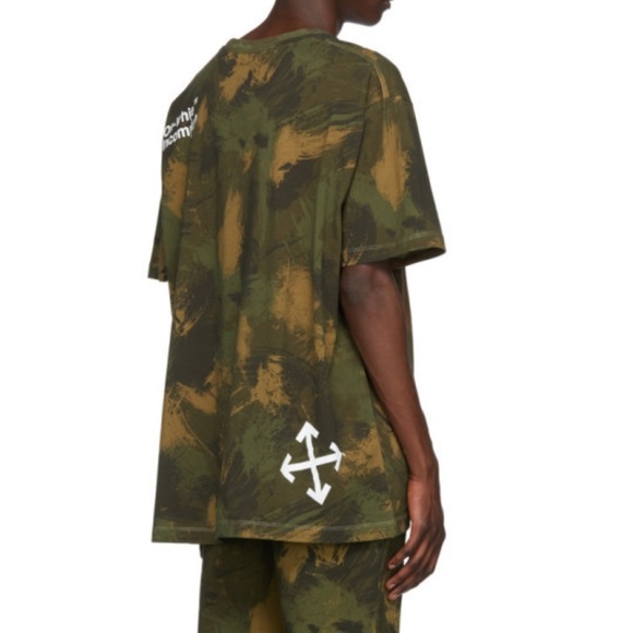 Off-White Khaki Paintbrush Camo Oversized T-Shirt - Picture 14 of 16